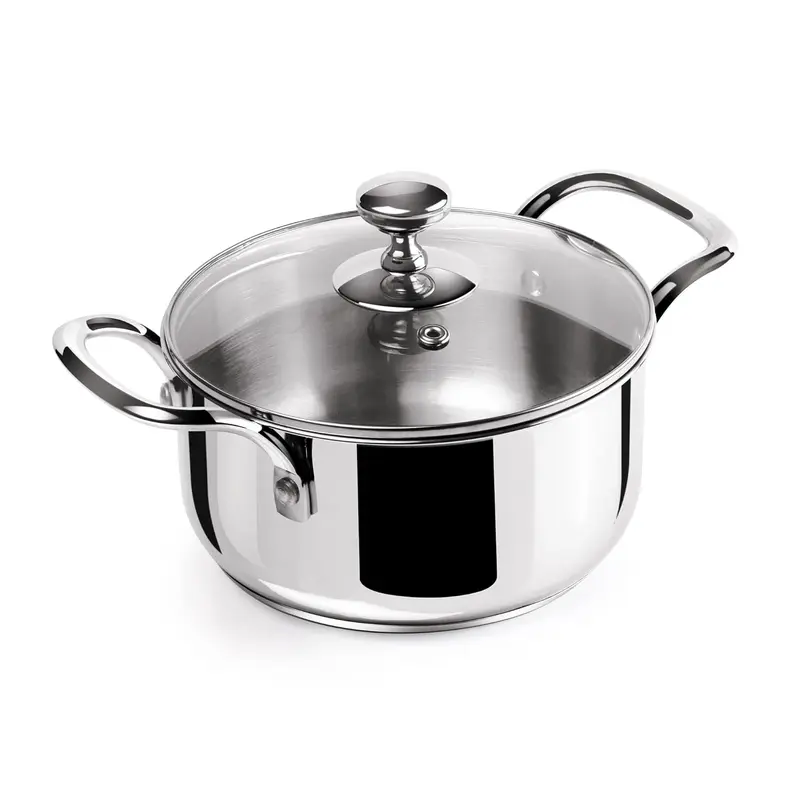 Tri Ply Stainless Steel Casserole With Lid Sandwich Bottom (Milton Procook)