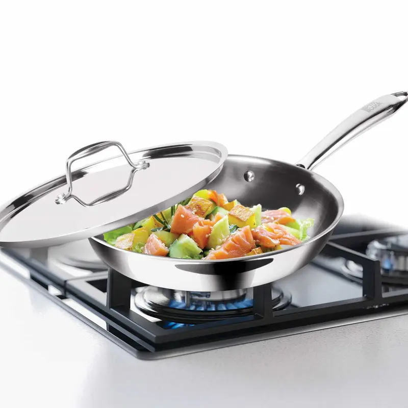 Triply Stainless Steel Fry Pan With Lid (Milton Procook)