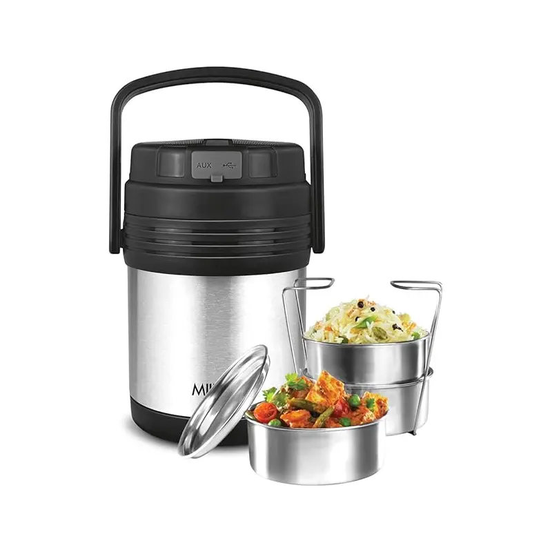 Woofer Thermosteel Tiffin With Bluetooth Speaker (Milton)