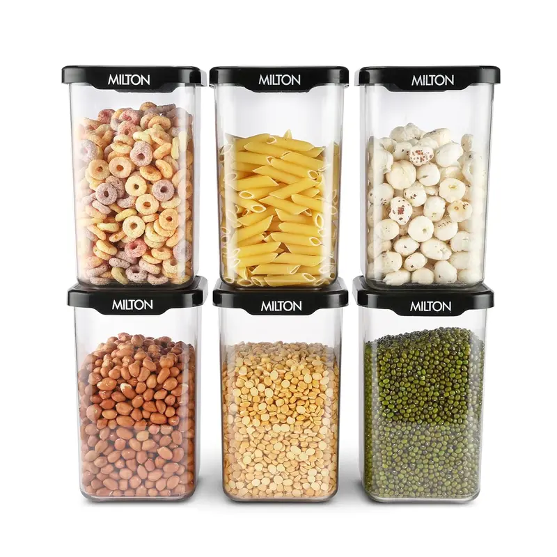 Square Containers for Kitchen Storage - Set of 6 (Milton)