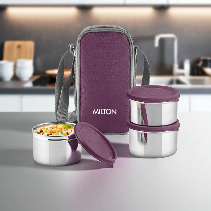 Stack Pack 3 Vertical Insulated Tiffin And Jacket (Milton)