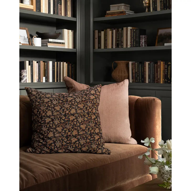 Isolde Velvet Block Print Pillow Cover
