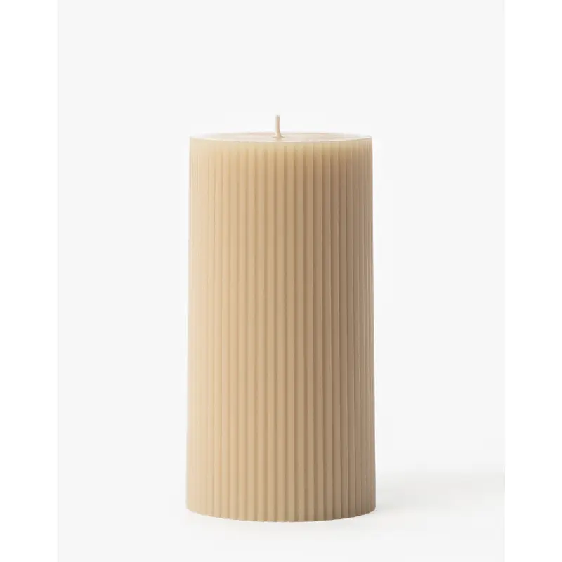 Ribbed Pillar Candle
