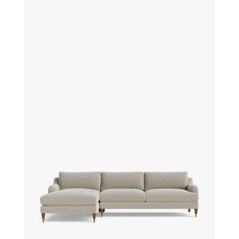 Lucille English Roll Arm Left Chaise Sectional 107"