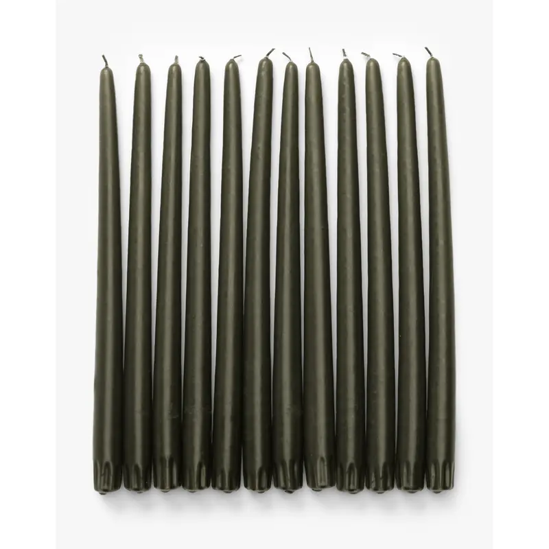 Olive Taper Candles (Set of 12)