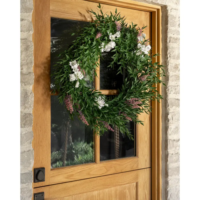 Faux Bamboo & Sweet Pea Wreath