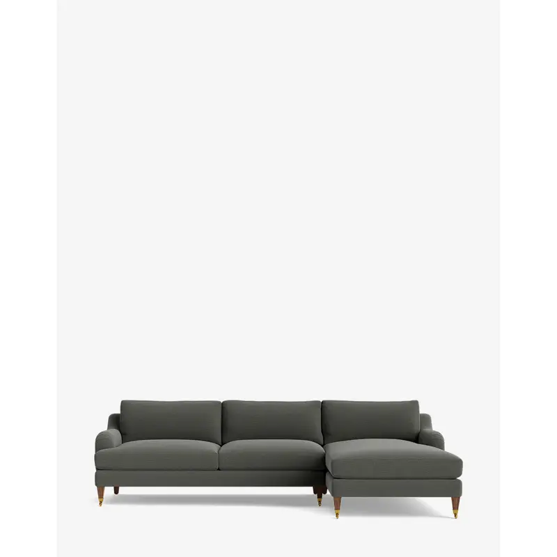 Lucille English Roll Arm Right Chaise Sectional 107"