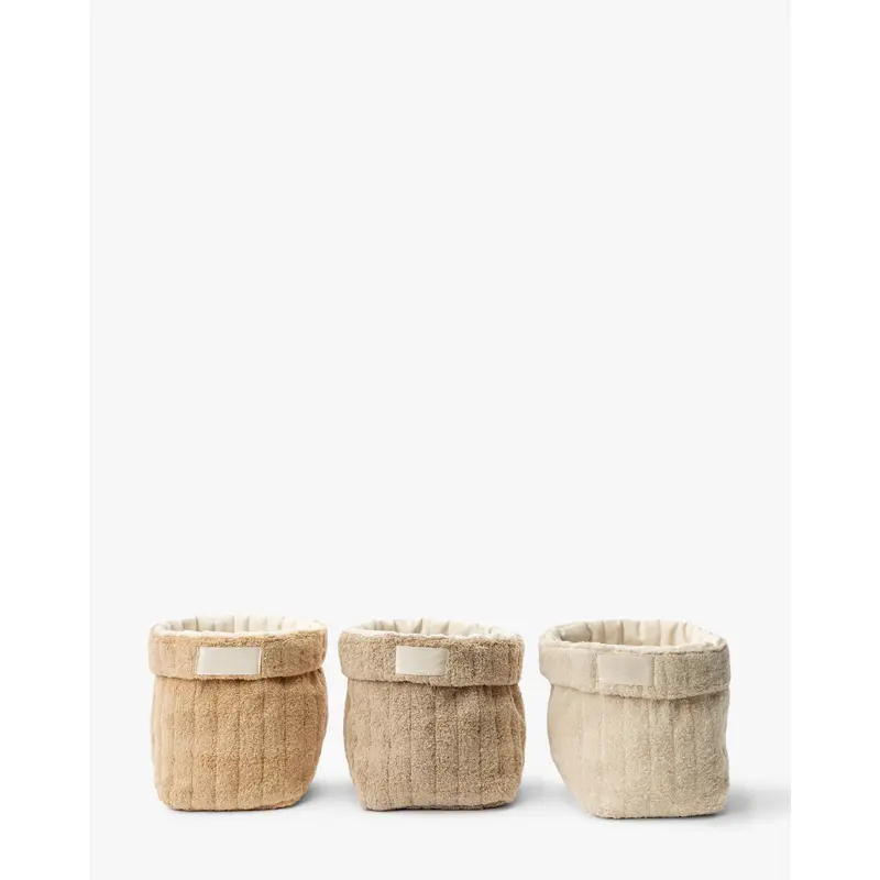 Cotton Terry Cloth Baskets (Set of 3)