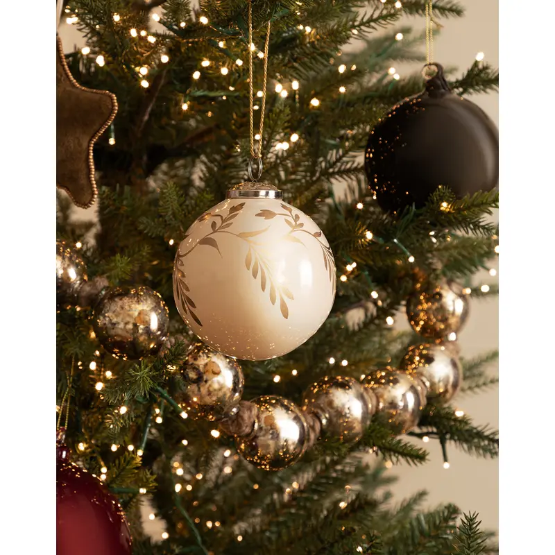 4" Hand-Painted Vine Glass Bauble