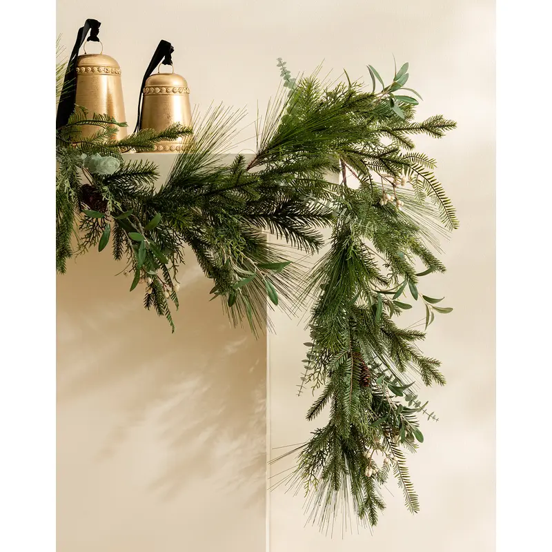 6' Pinecone & Berries Faux Garland