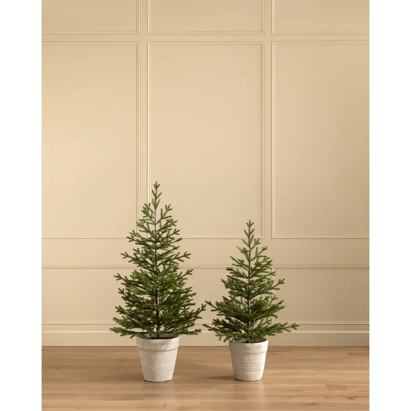 Faux Spruce Pre-Lit Potted Tree