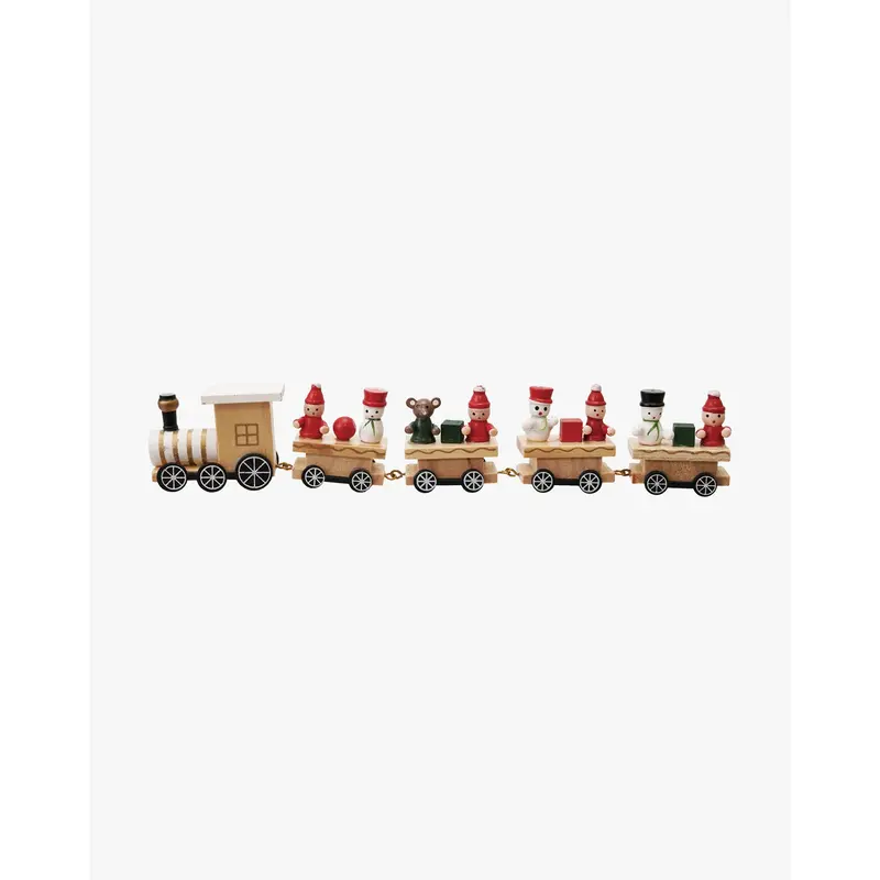Wooden Train with Holiday Passengers (Set of 5)