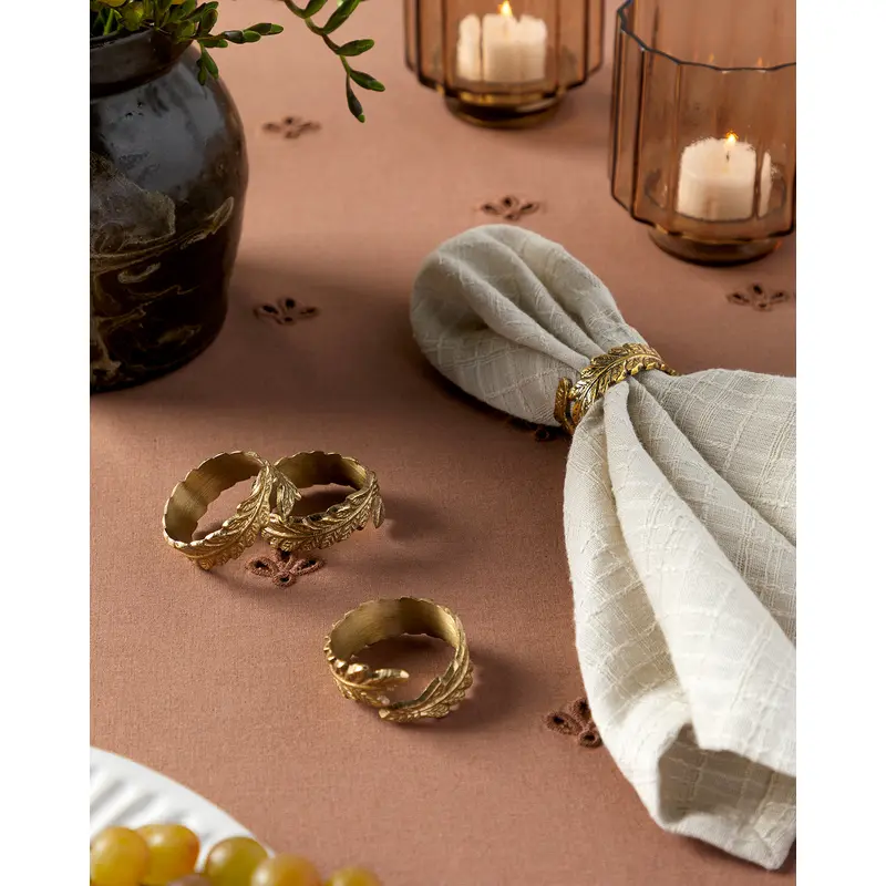 Botanical Brass Napkin Ring (Set of 4)