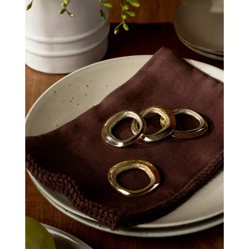 Gilford Brass Napkin Rings (Set of 4)