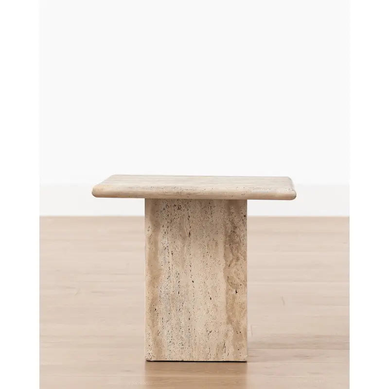 Travertine Side Table