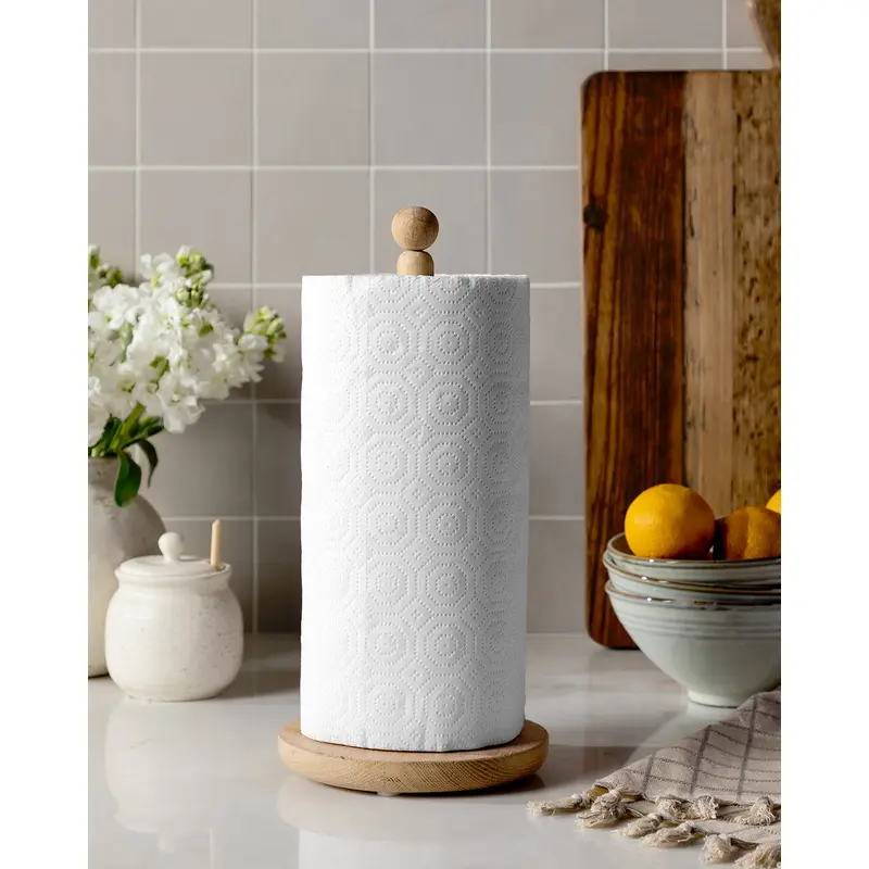 Oak Paper Towel Holder