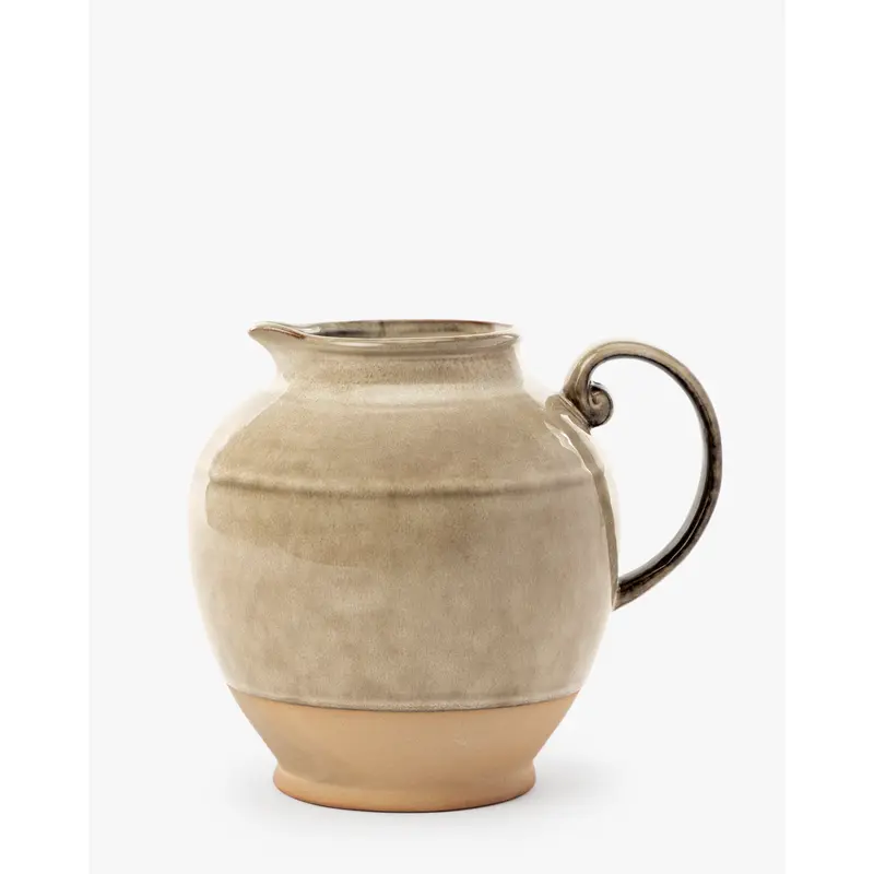 Brown Stoneware Pitcher