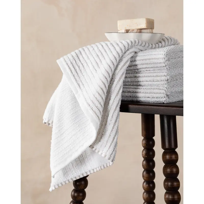 Taupe Striped Bath Collection