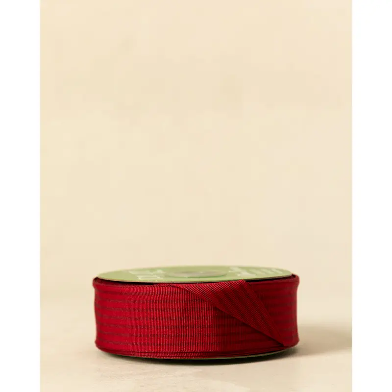 1.5" Woven Grosgrain Stripe Ribbon with Woven Edge