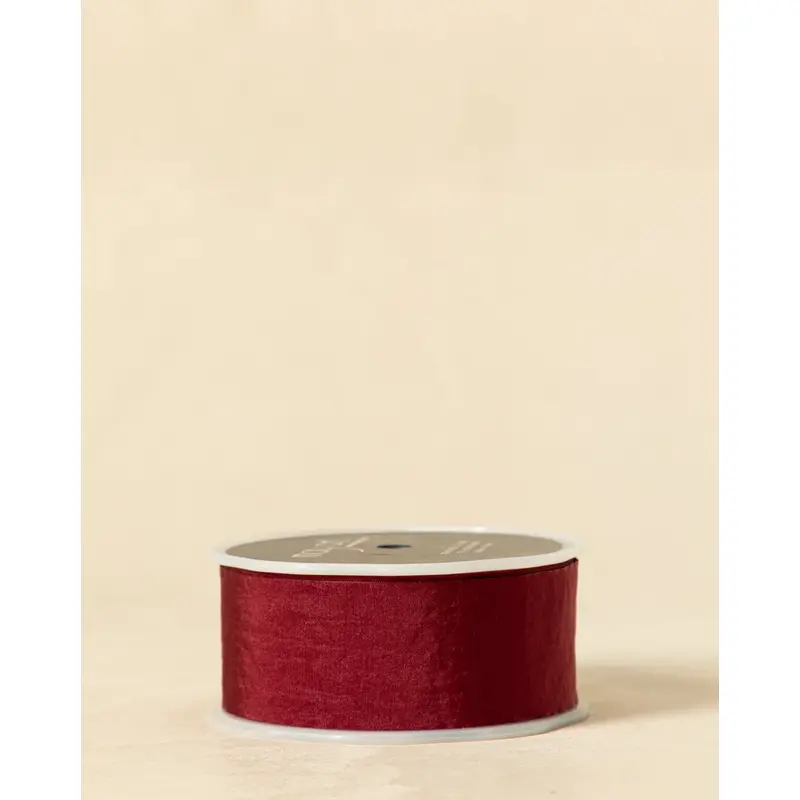 1.5" Wrinkled Faux Silk Ribbon with Cut Edge