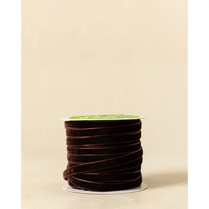 3/8" Velvet Ribbon with Woven Edge