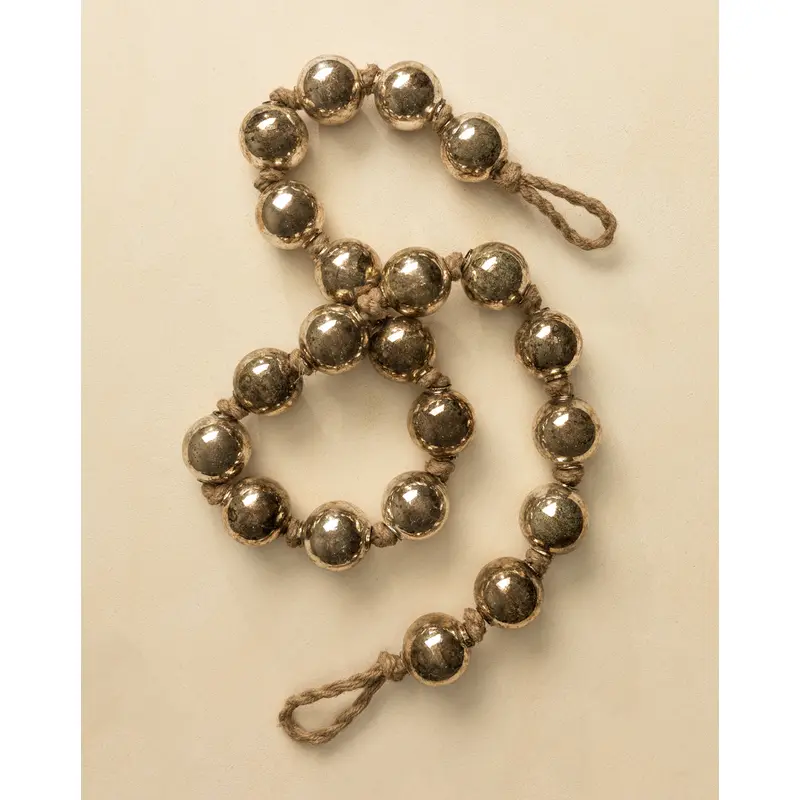 4.4' Aged Silver Glass Garland