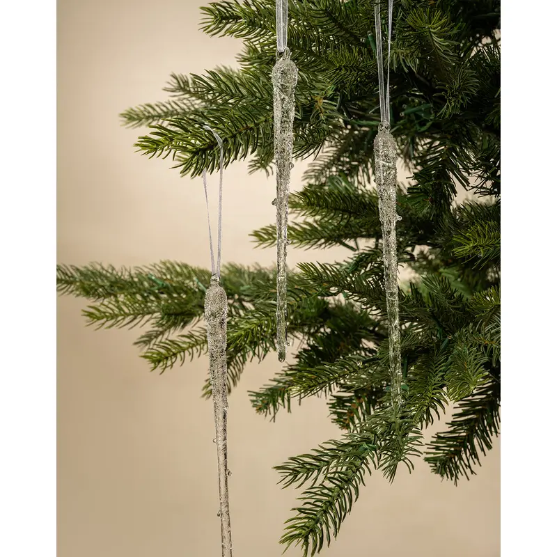 Frosted Icicle Ornaments (Set of 3)
