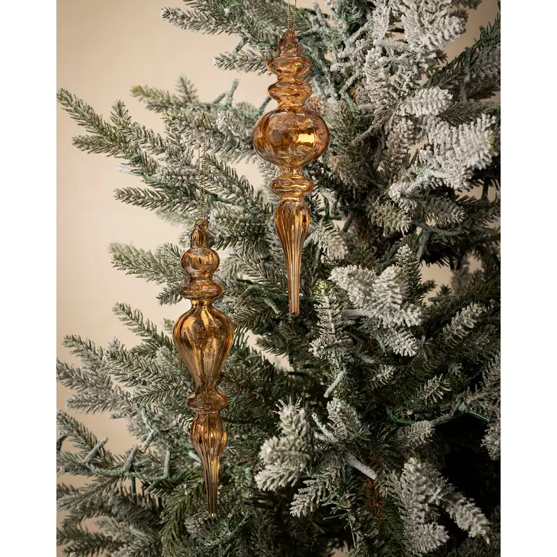 Pearlized Glass Finial Ornament