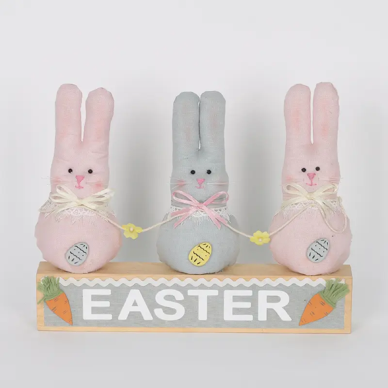 Easter Fabric Bunny S/3