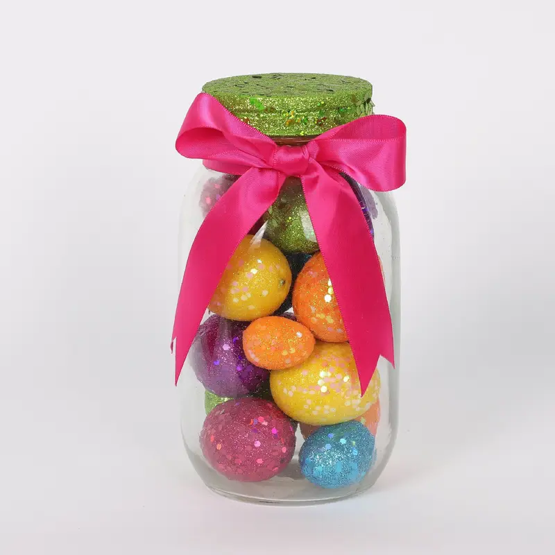 Easter Multicolored Eggs on Bottle