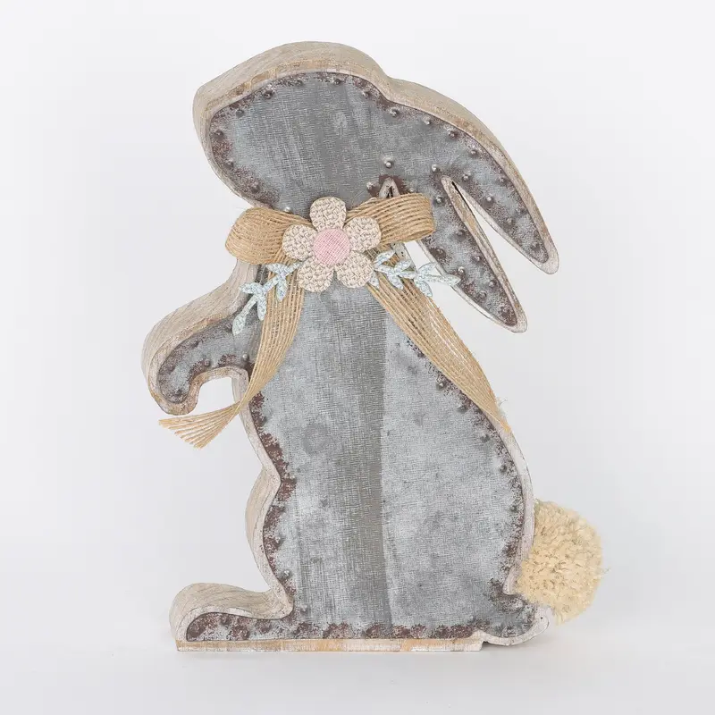Easter Table Top Bunny with Tin Body