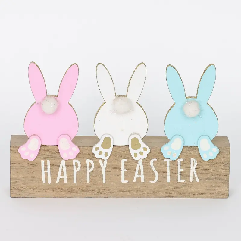 Easter Three Colored Table Top Bunnies