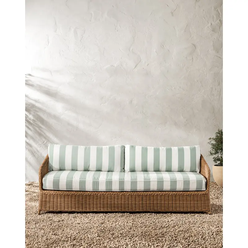 Haviland Outdoor Sofa with Striped Cushions 88"