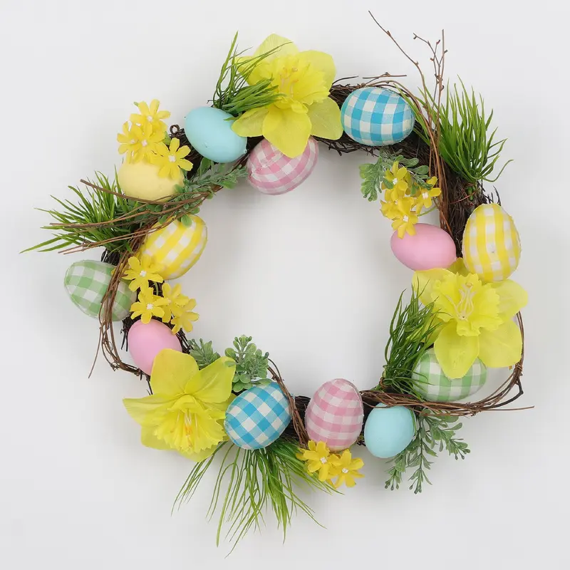 Easter Egg Hanging Wreath with Florals