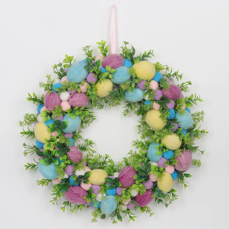 Easter Egg Hanging Wreath with Greeneries