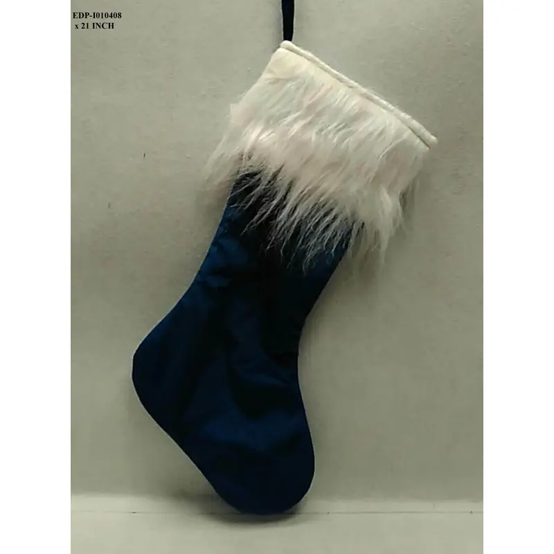 Fabric Deep Blue with Fur Stocking