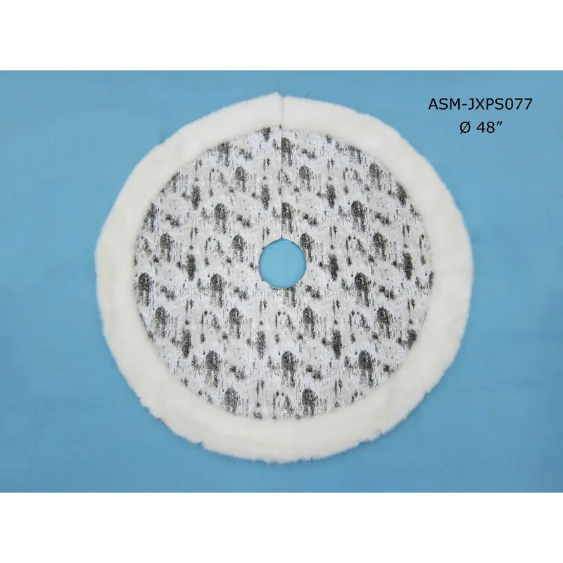 Fabric Rusted White/Black Tree  Skirt