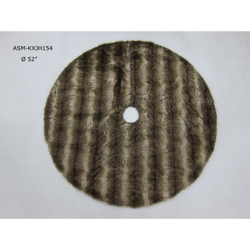 Fur Fabric Brown Tree Skirt