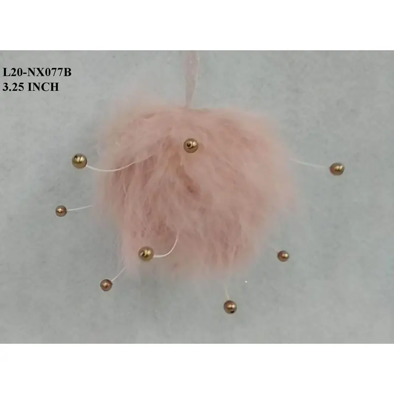 Pink/Gold Fur Ornament