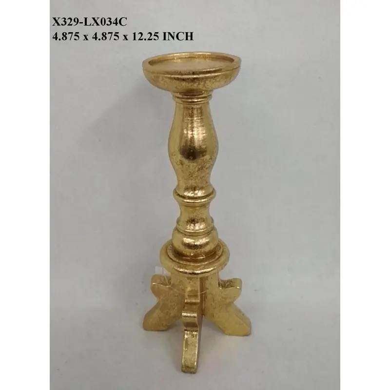Polyresin Gold Candle Holder