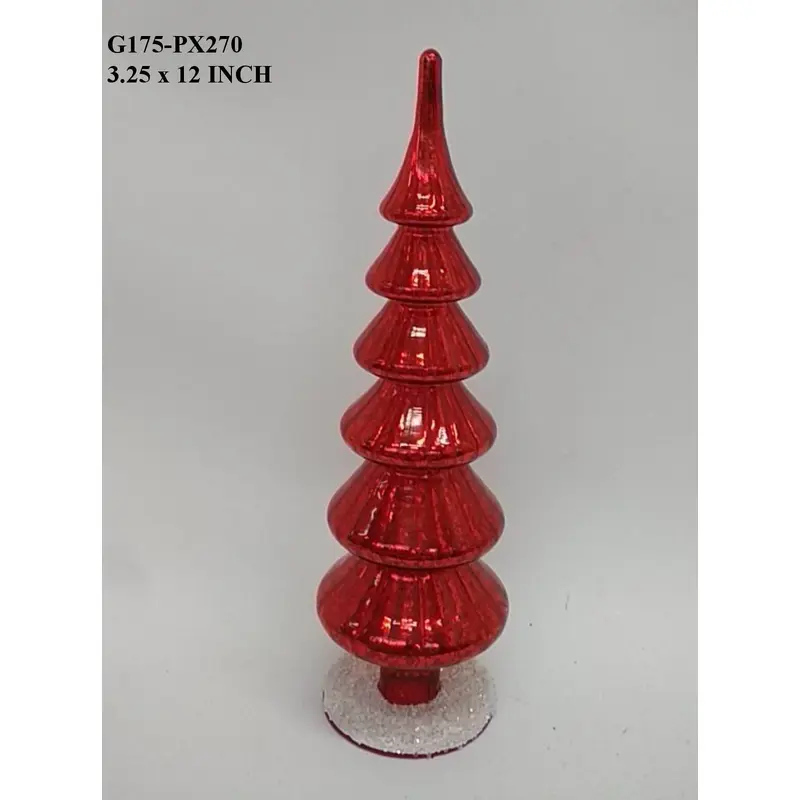 Red Glass Finial Tree