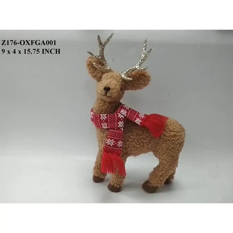 Standing Deer with Gold Antler & Scarf