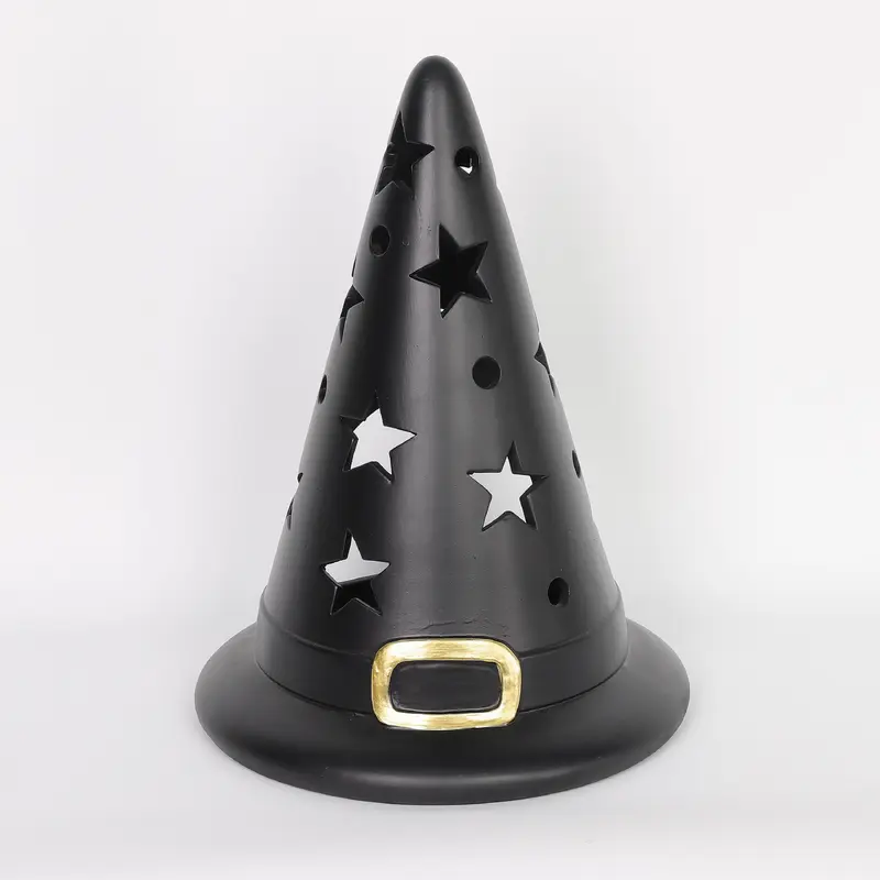 CERAMIC HAT LANTERN11.75" W X 10.375" D X 11.25"H