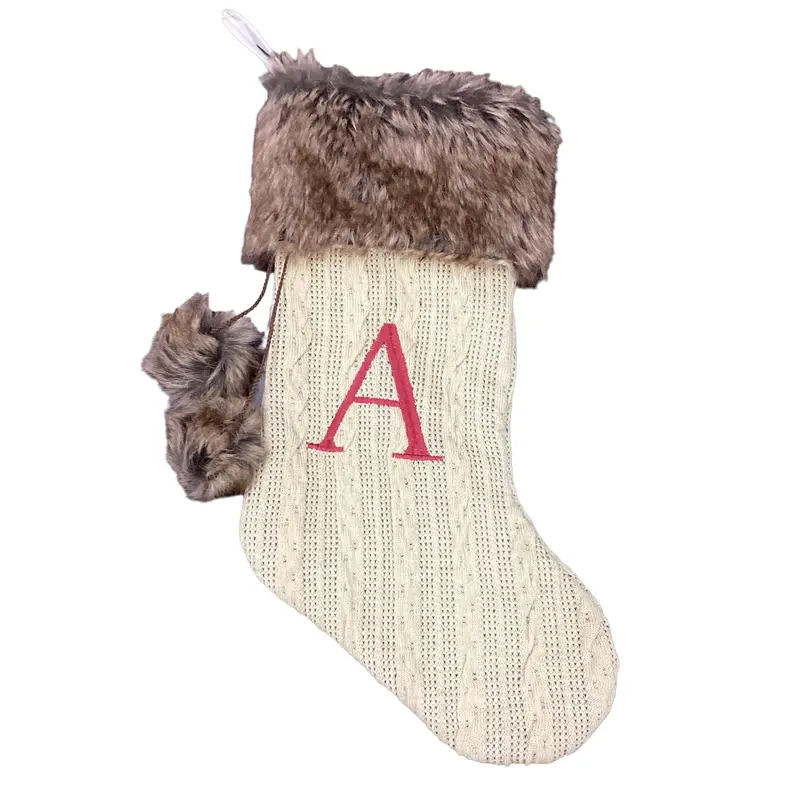 Xmas Stockings with Fur & Letters