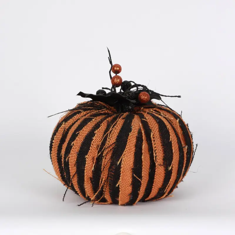 Black and Orange fabric pumpkin