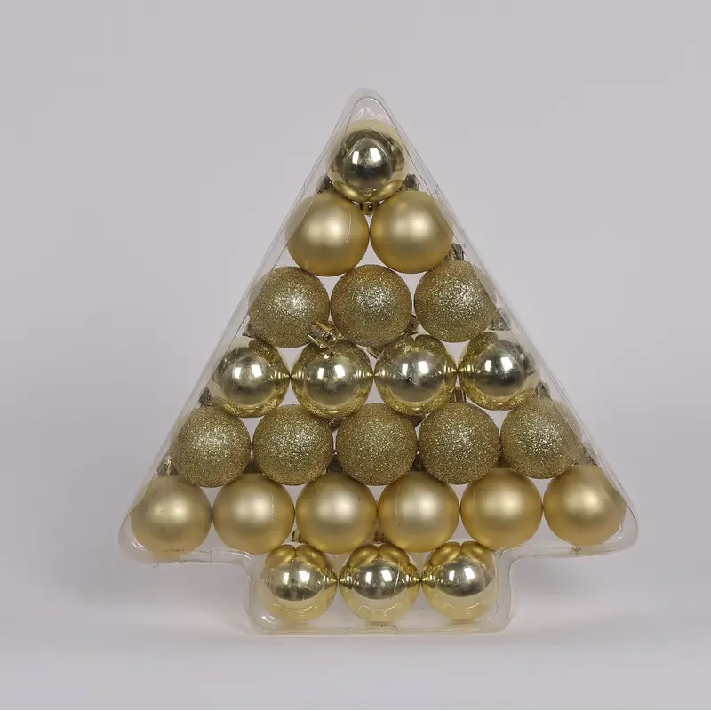 24 Shatterproof Ornament Box Set - Gold