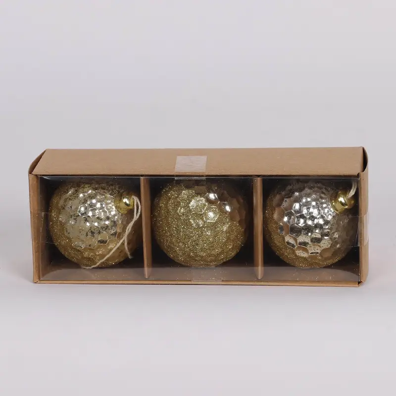 3 Ornament Box Set - Gold