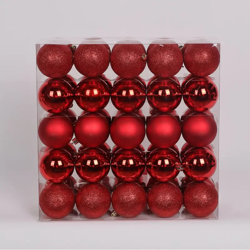 50 Shatterproof Ornaments box set - Red