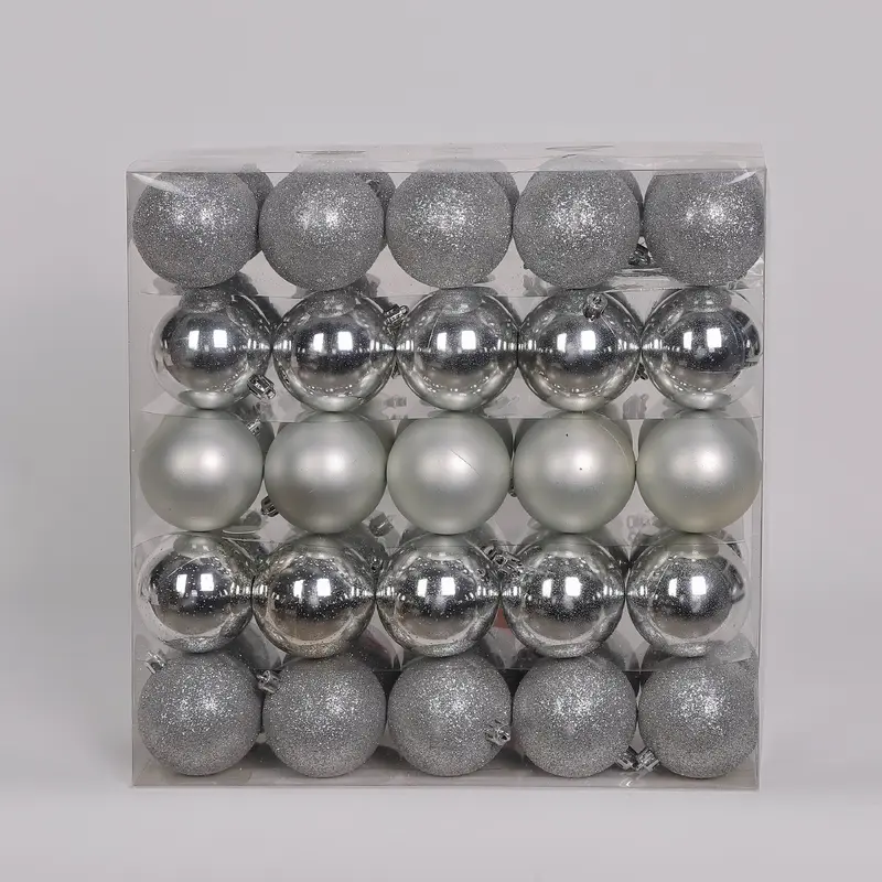 50 Shatterproof Ornaments box set - Silver