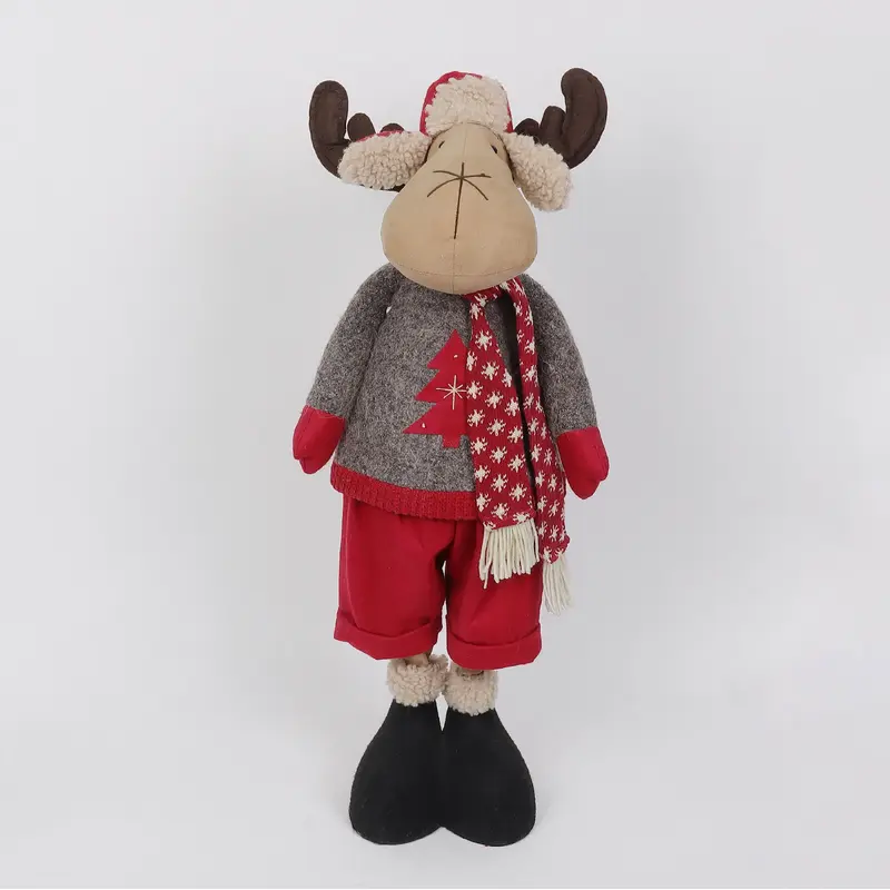 Adjustable height reindeer with red scarf